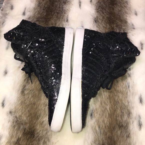 ❤️make a deal sale ❤️ SUPRA black sequence  high-top - Picture 2 of 8